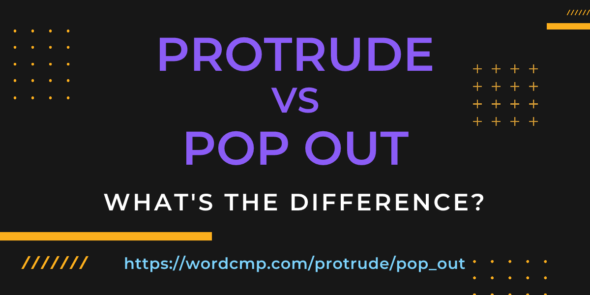 Difference between protrude and pop out