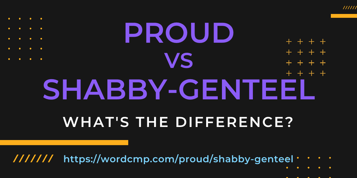 Difference between proud and shabby-genteel