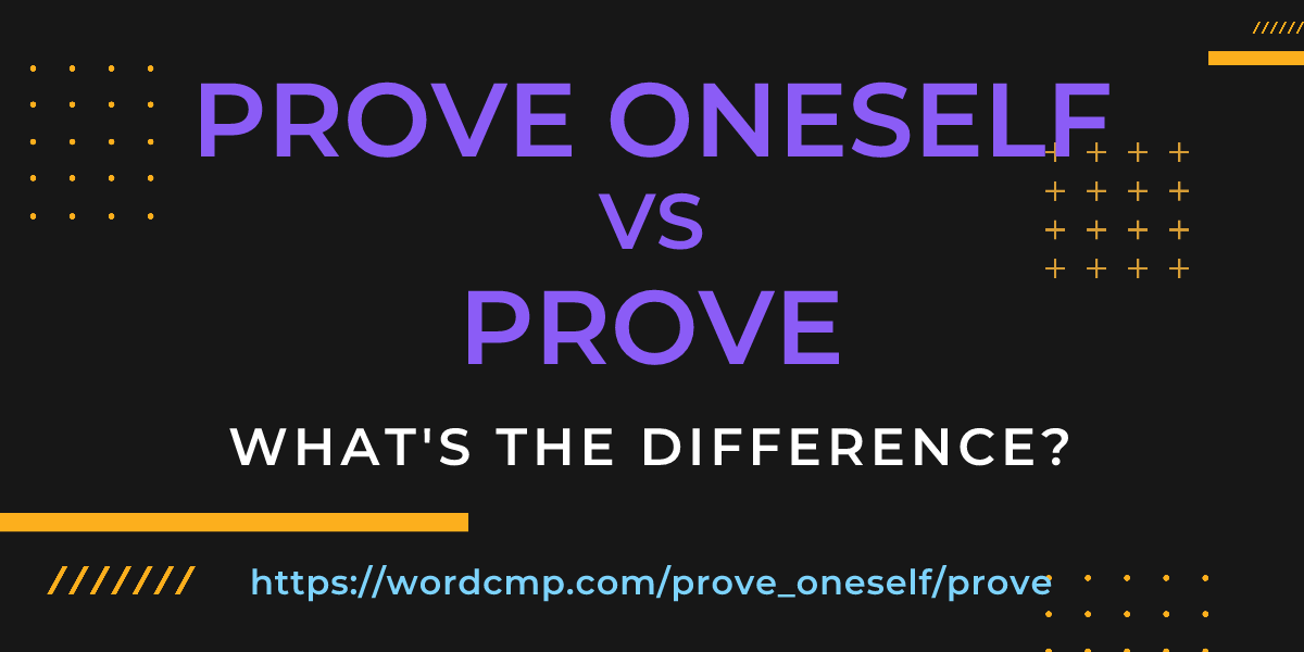 Difference between prove oneself and prove