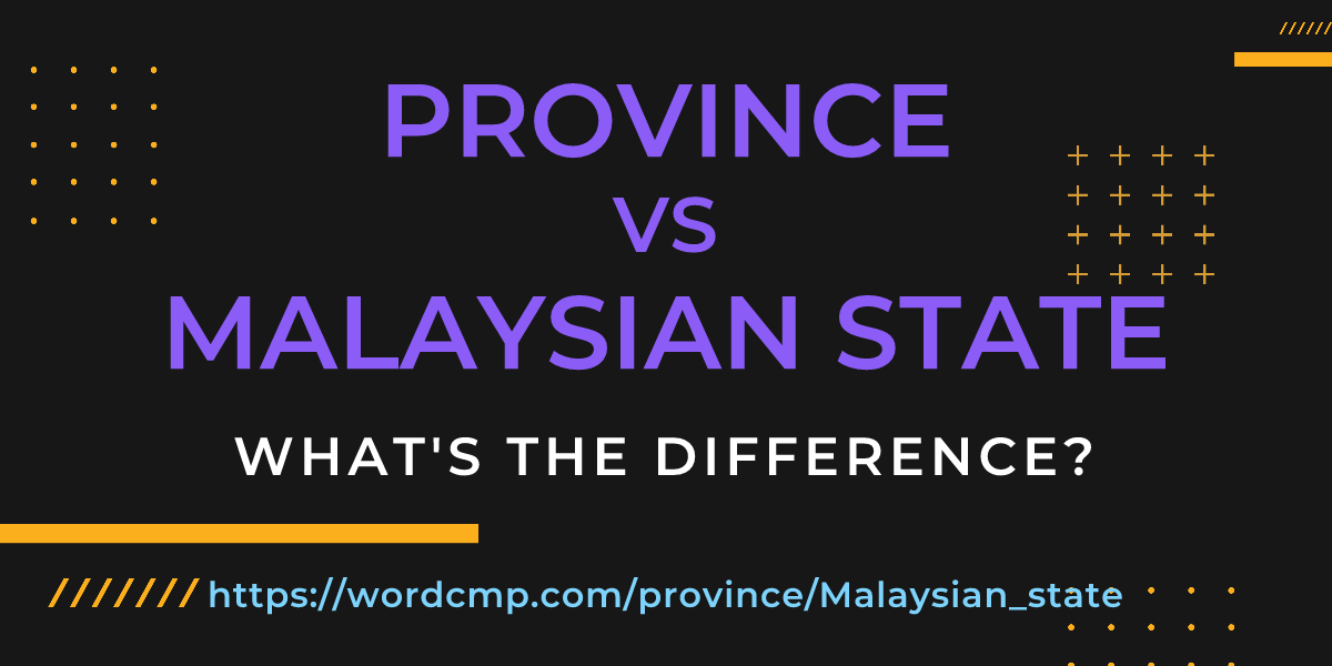 Difference between province and Malaysian state