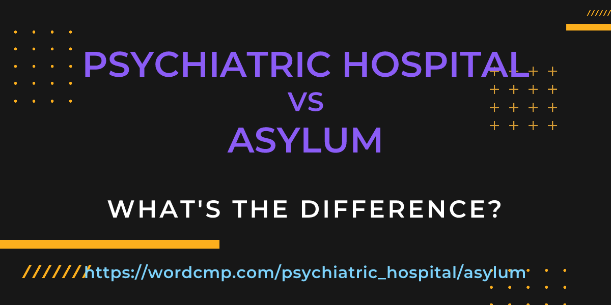Difference between psychiatric hospital and asylum