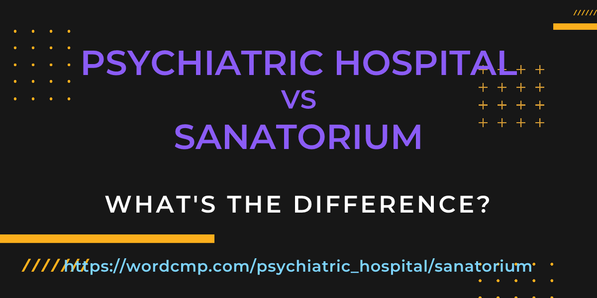 Difference between psychiatric hospital and sanatorium