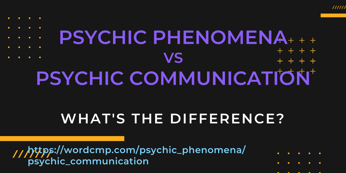 Difference between psychic phenomena and psychic communication