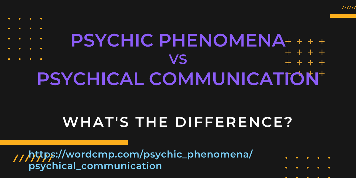 Difference between psychic phenomena and psychical communication