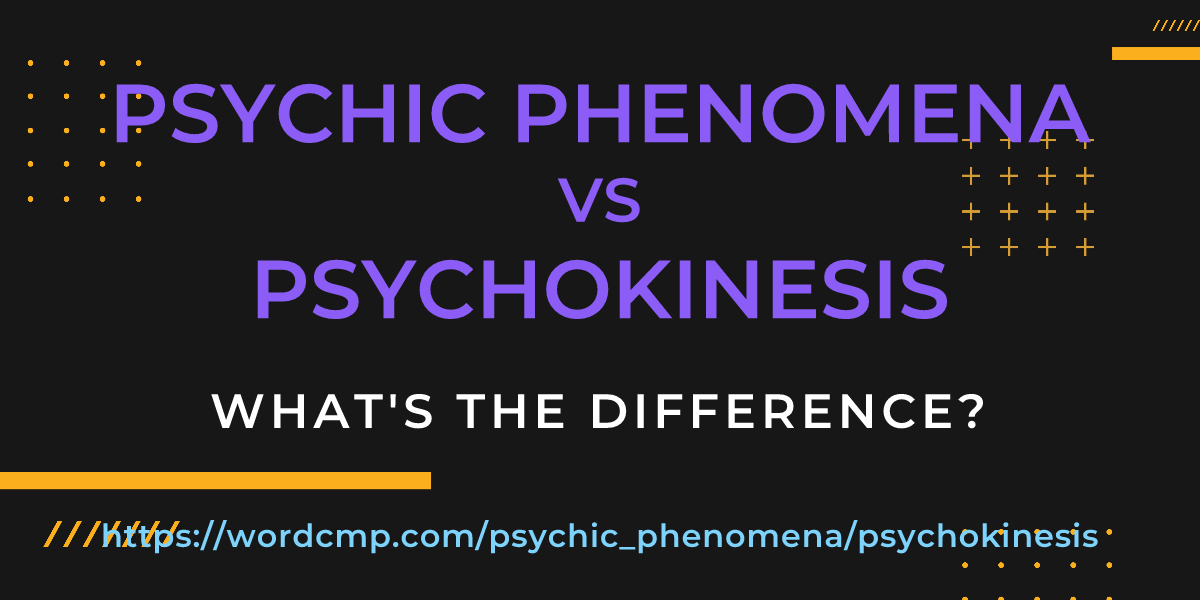 Difference between psychic phenomena and psychokinesis