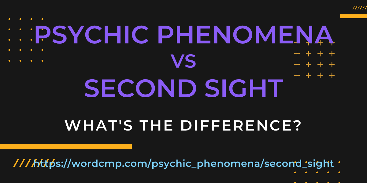 Difference between psychic phenomena and second sight