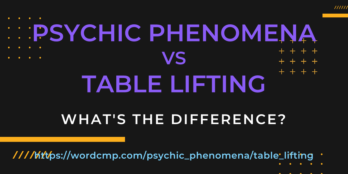 Difference between psychic phenomena and table lifting