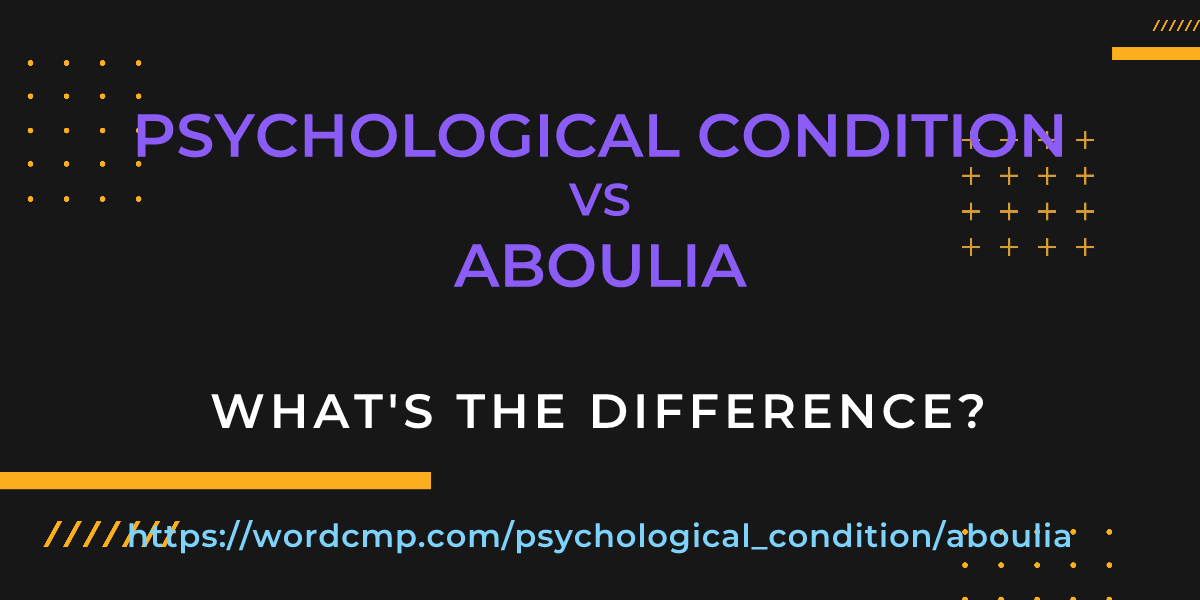 Difference between psychological condition and aboulia