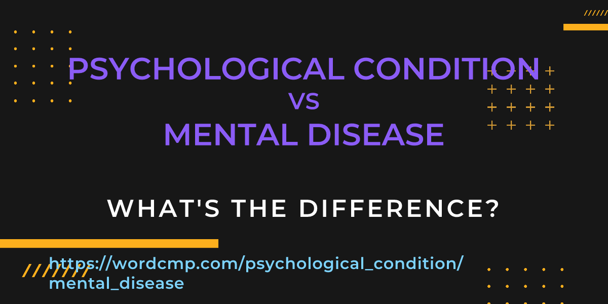 Difference between psychological condition and mental disease