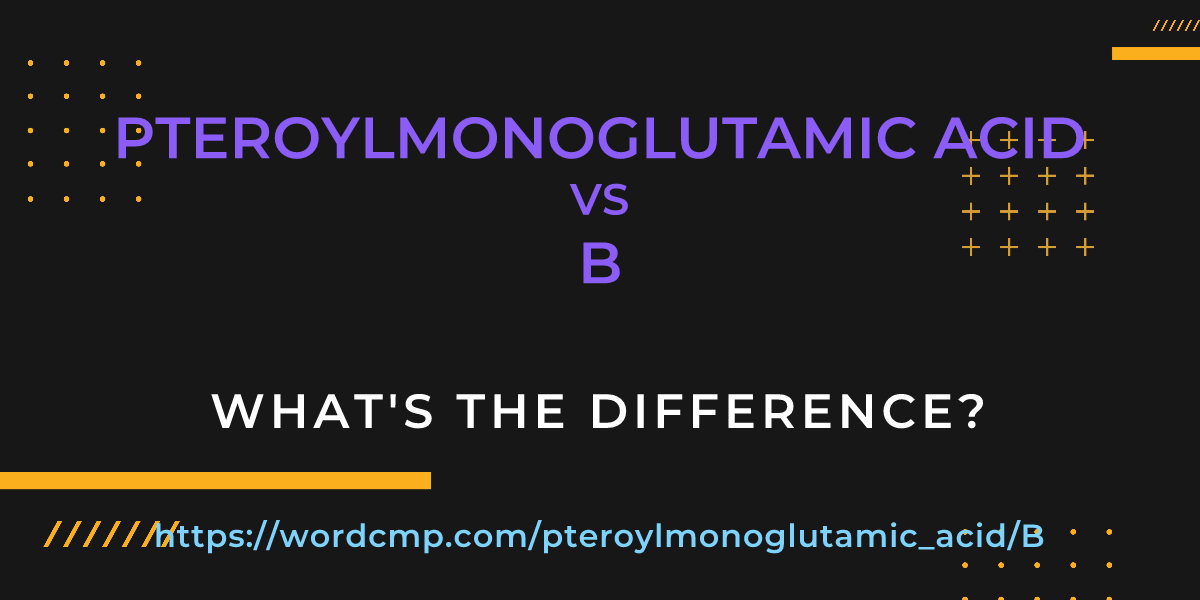 Difference between pteroylmonoglutamic acid and B