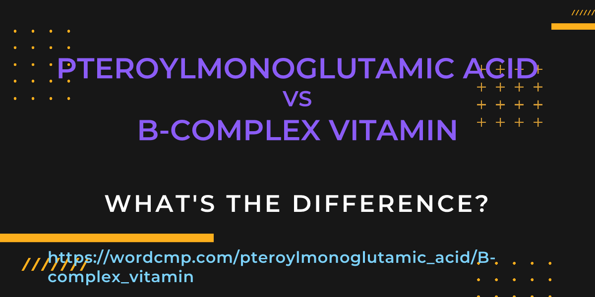 Difference between pteroylmonoglutamic acid and B-complex vitamin