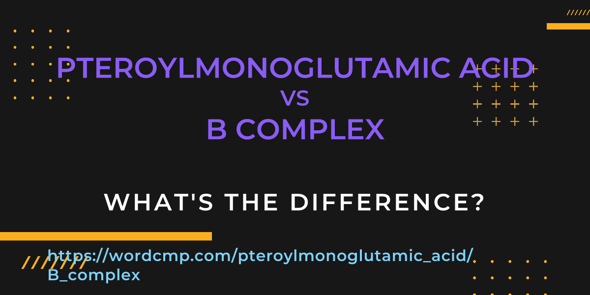 Difference between pteroylmonoglutamic acid and B complex