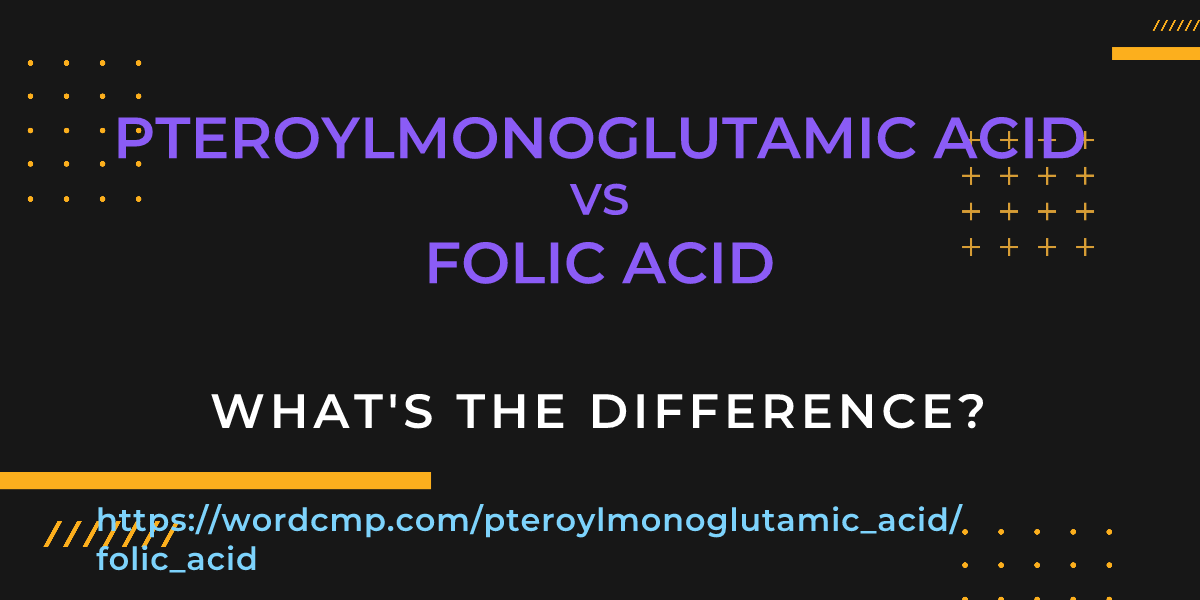 Difference between pteroylmonoglutamic acid and folic acid