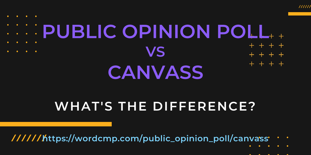 Difference between public opinion poll and canvass