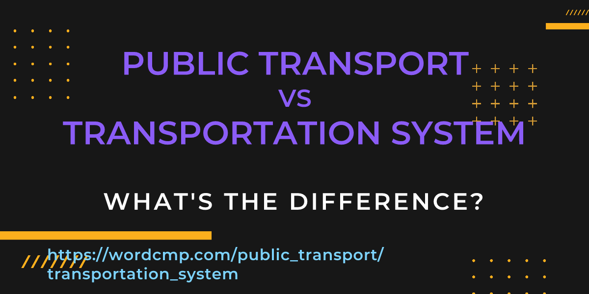 Difference between public transport and transportation system