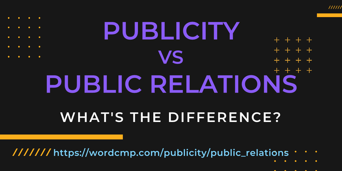 Difference between publicity and public relations