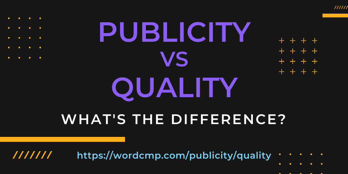 Difference between publicity and quality