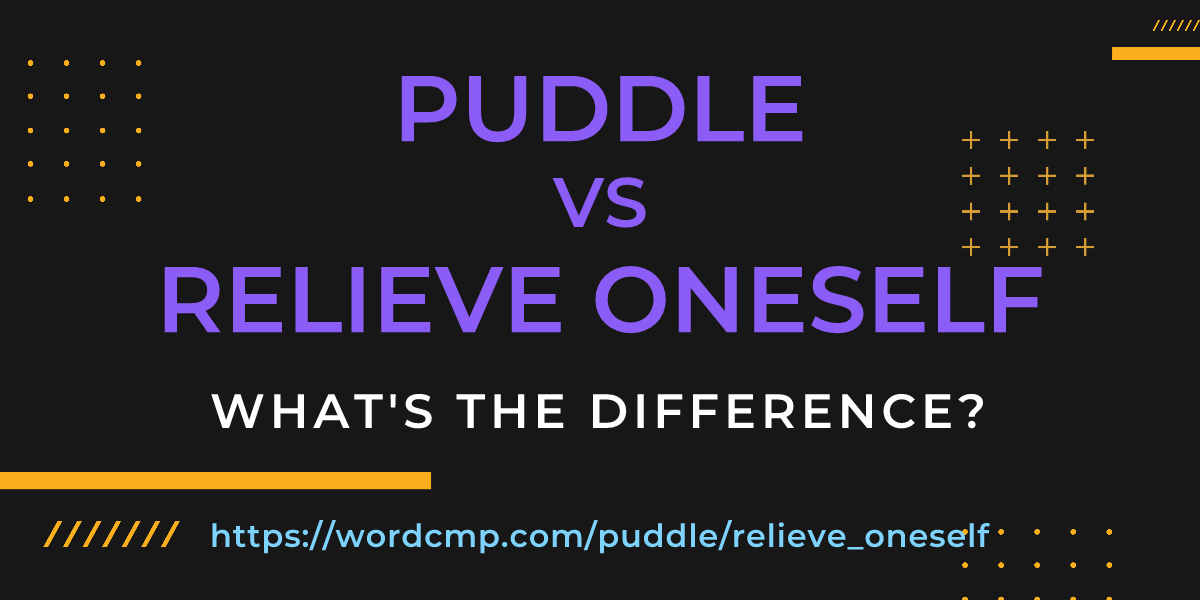 Difference between puddle and relieve oneself