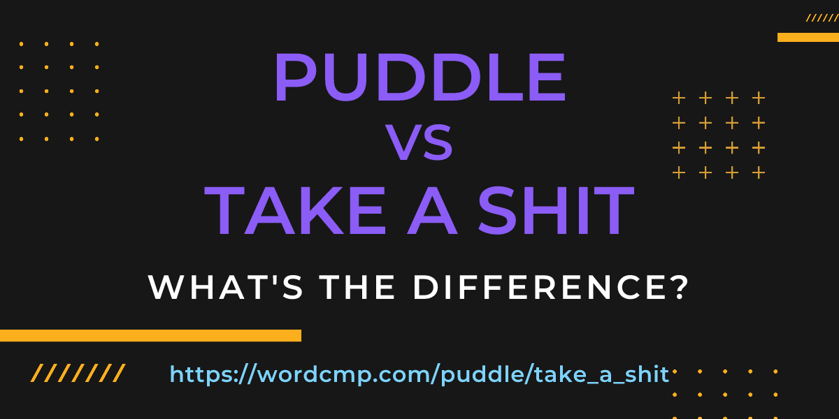 Difference between puddle and take a shit
