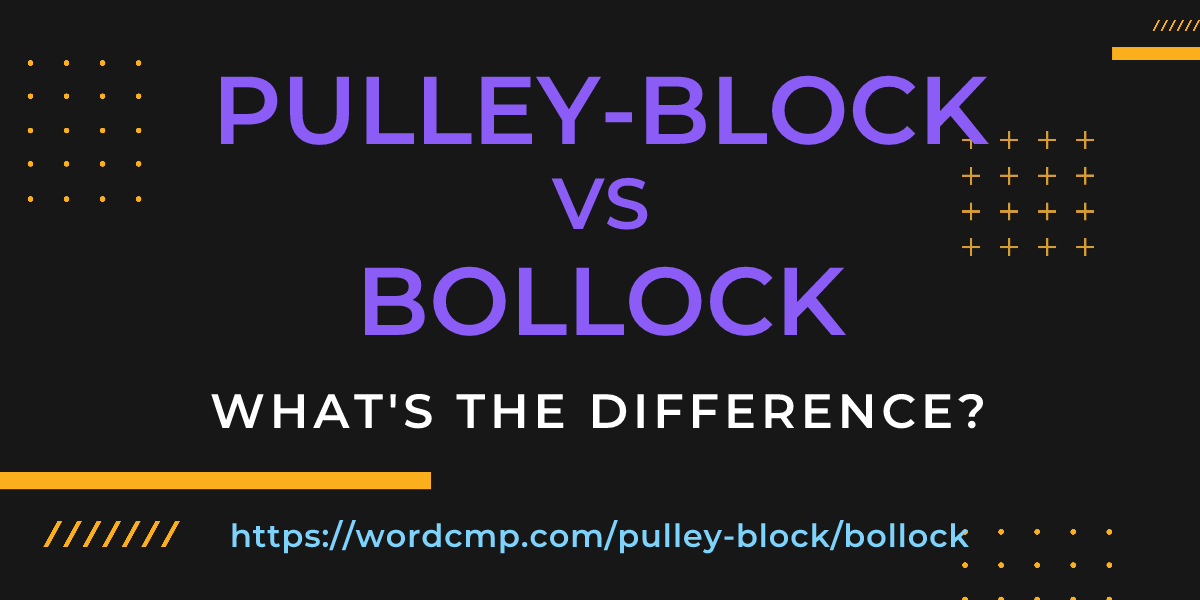 Difference between pulley-block and bollock