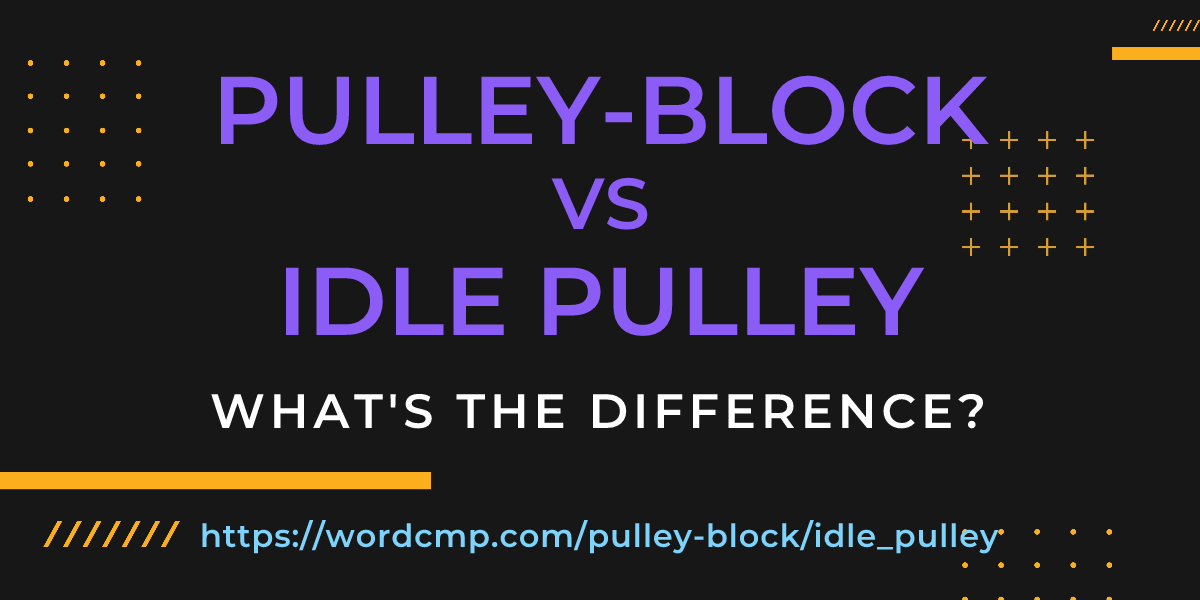 Difference between pulley-block and idle pulley