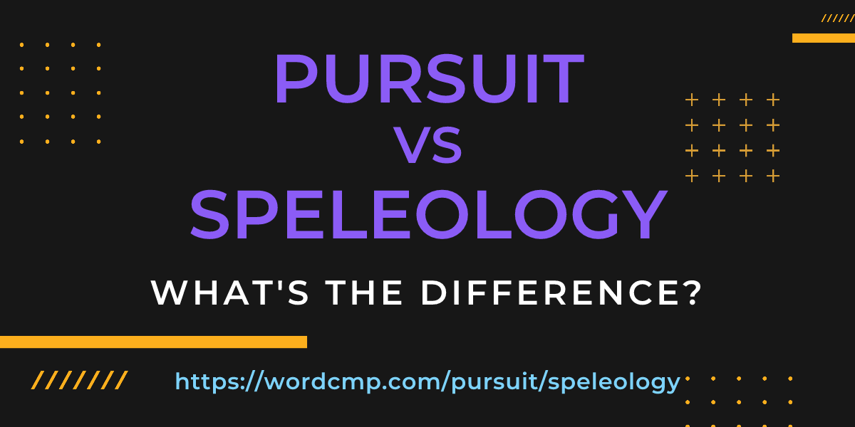 Difference between pursuit and speleology