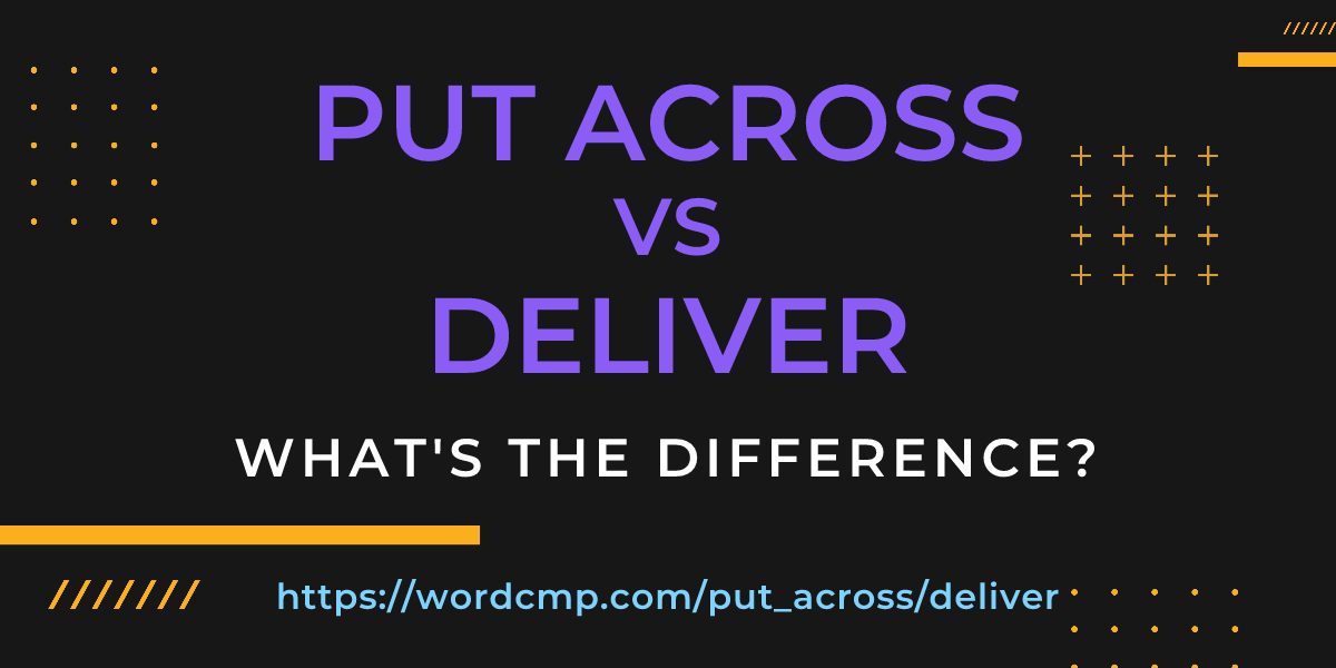 Difference between put across and deliver