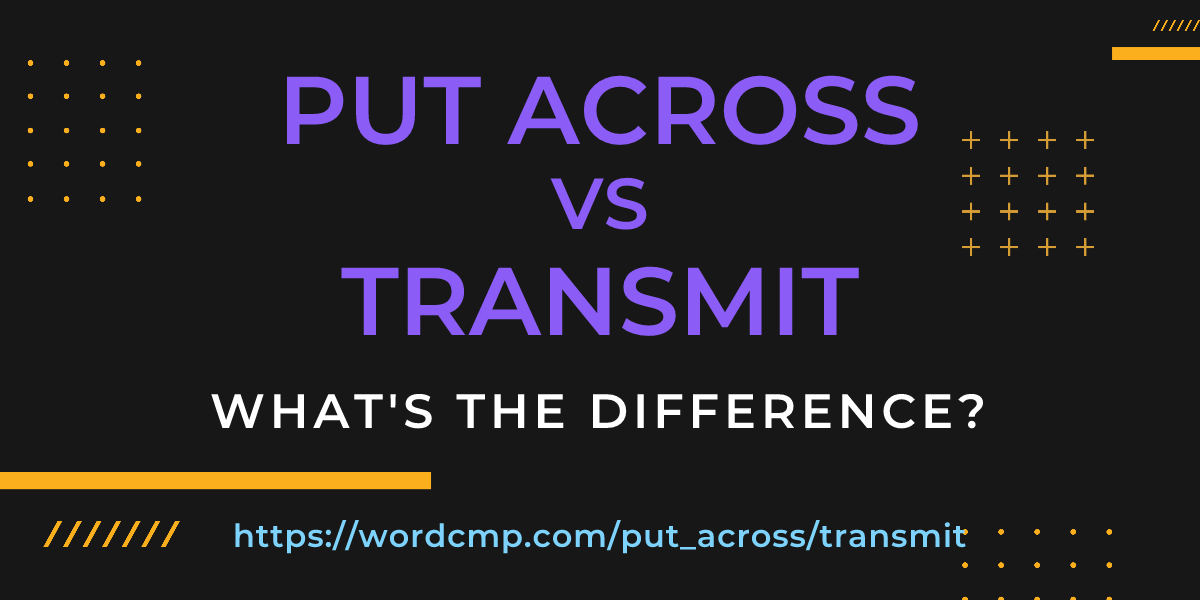 Difference between put across and transmit