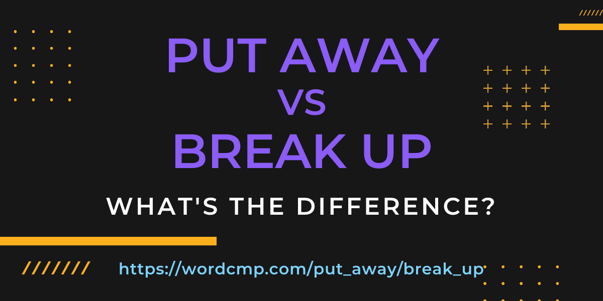 Difference between put away and break up