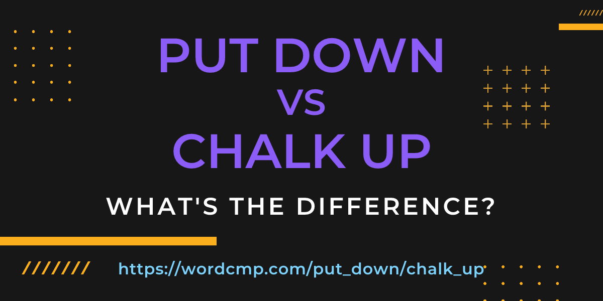 Difference between put down and chalk up