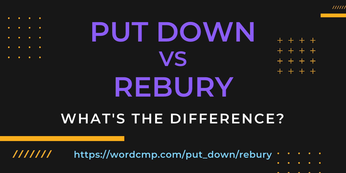 Difference between put down and rebury