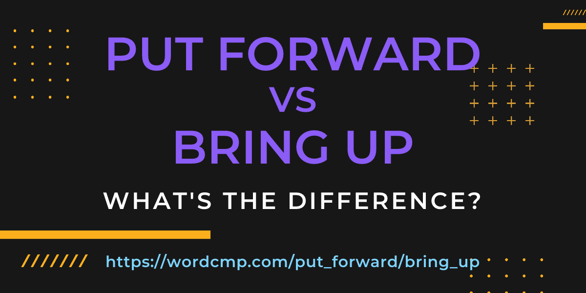 Difference between put forward and bring up
