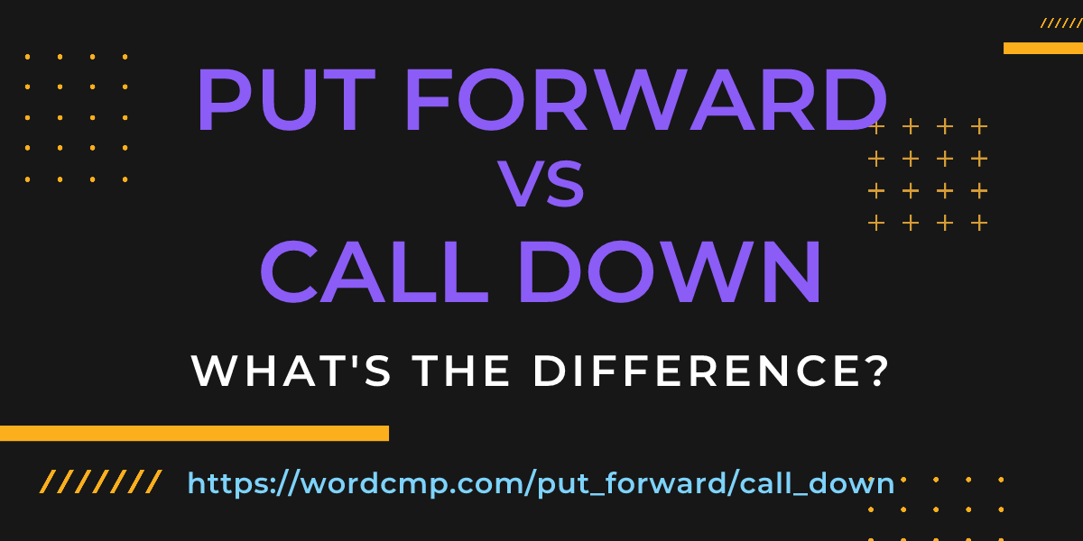 Difference between put forward and call down