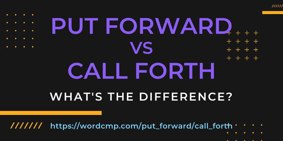 Difference between put forward and call forth