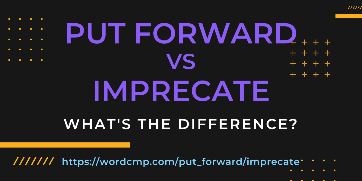 Difference between put forward and imprecate