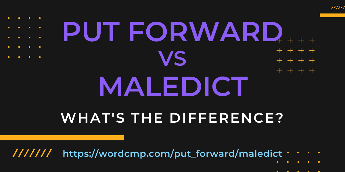 Difference between put forward and maledict
