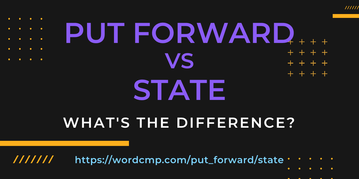 Difference between put forward and state