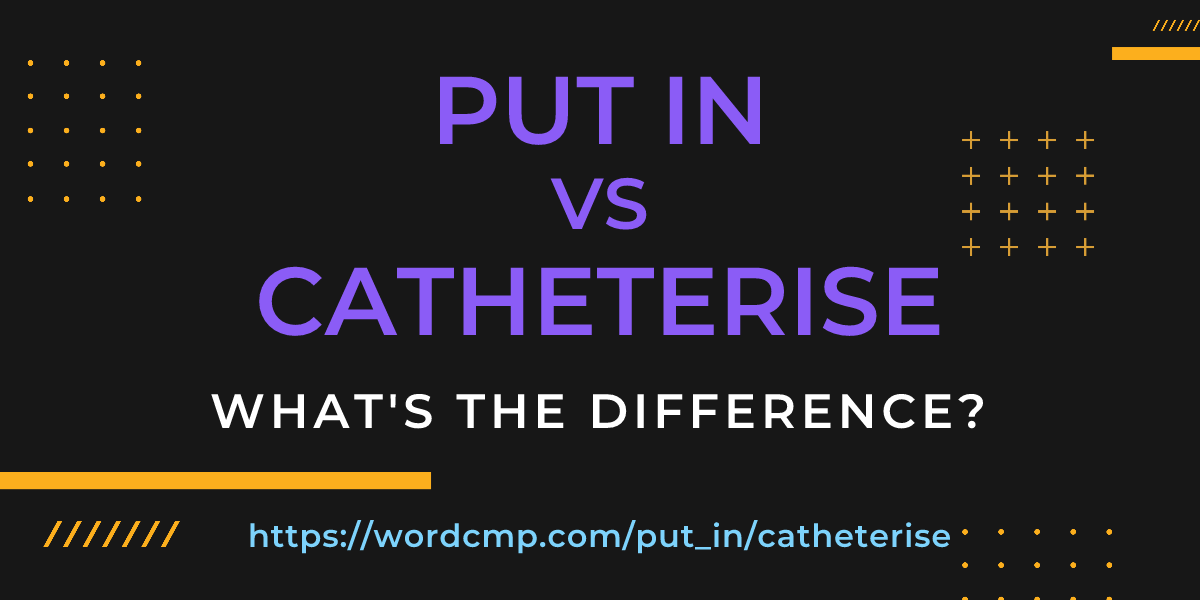 Difference between put in and catheterise
