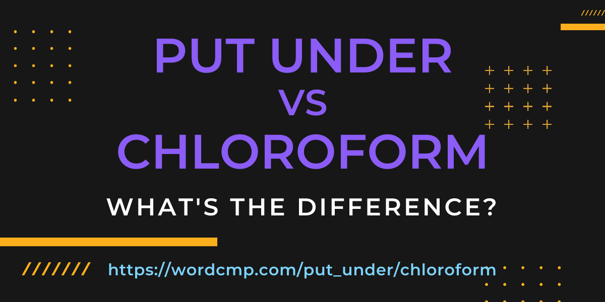 Difference between put under and chloroform