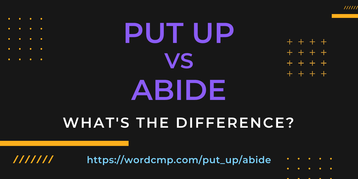 Difference between put up and abide