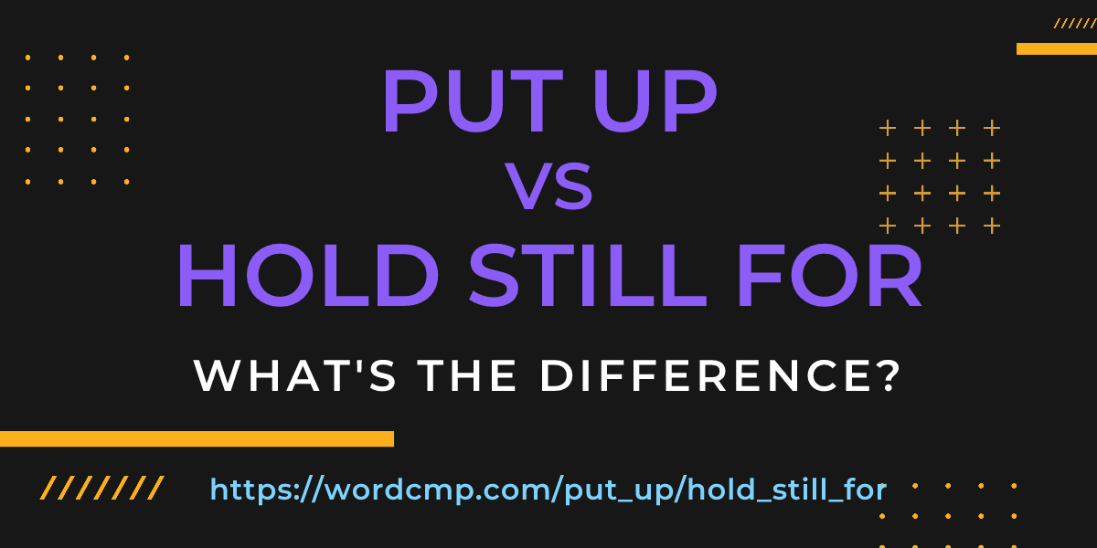 Difference between put up and hold still for