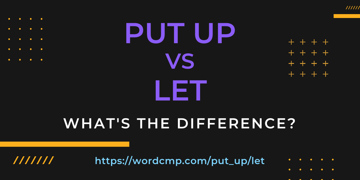 Difference between put up and let
