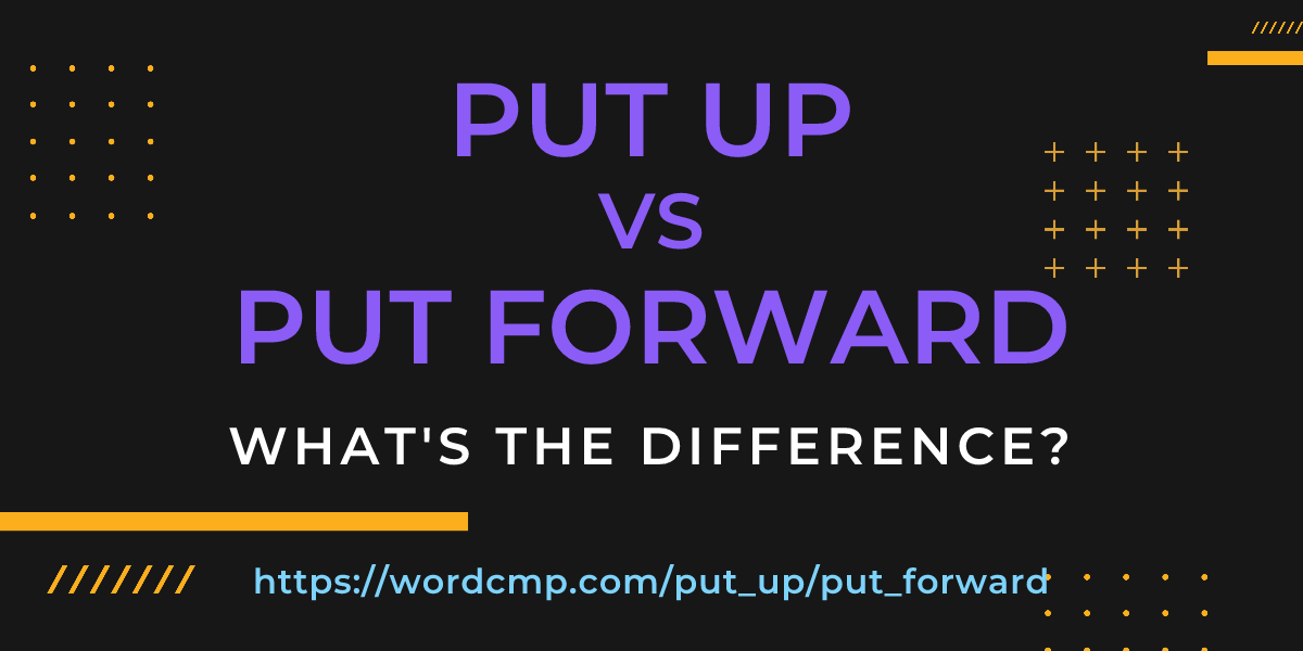 Difference between put up and put forward