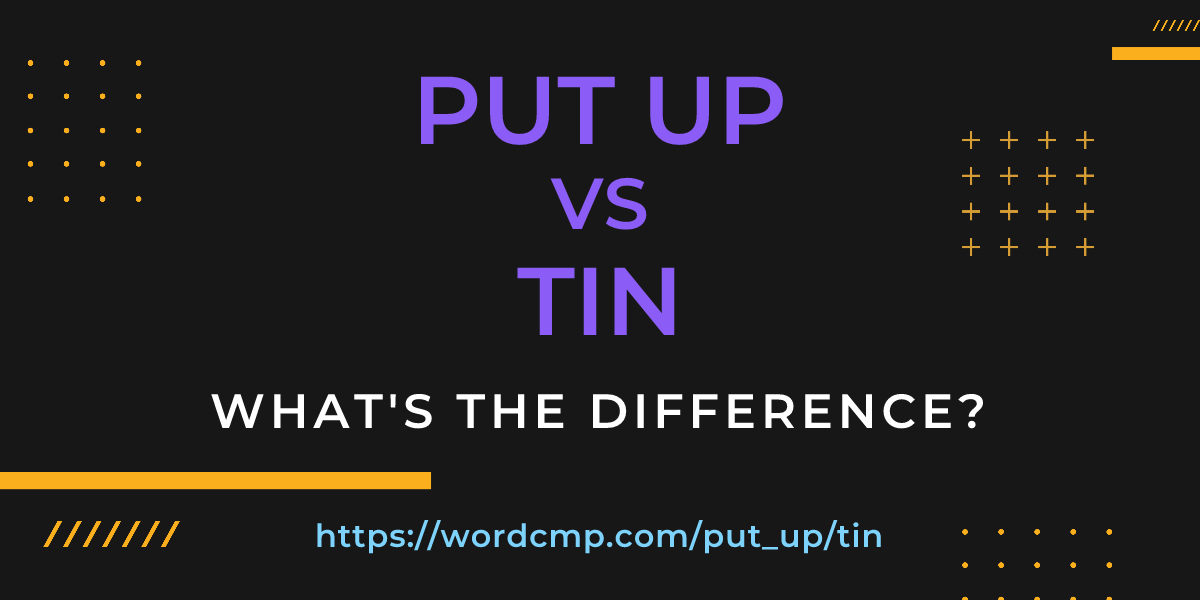 Difference between put up and tin