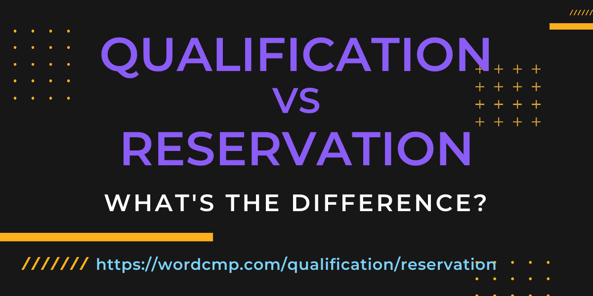 Difference between qualification and reservation