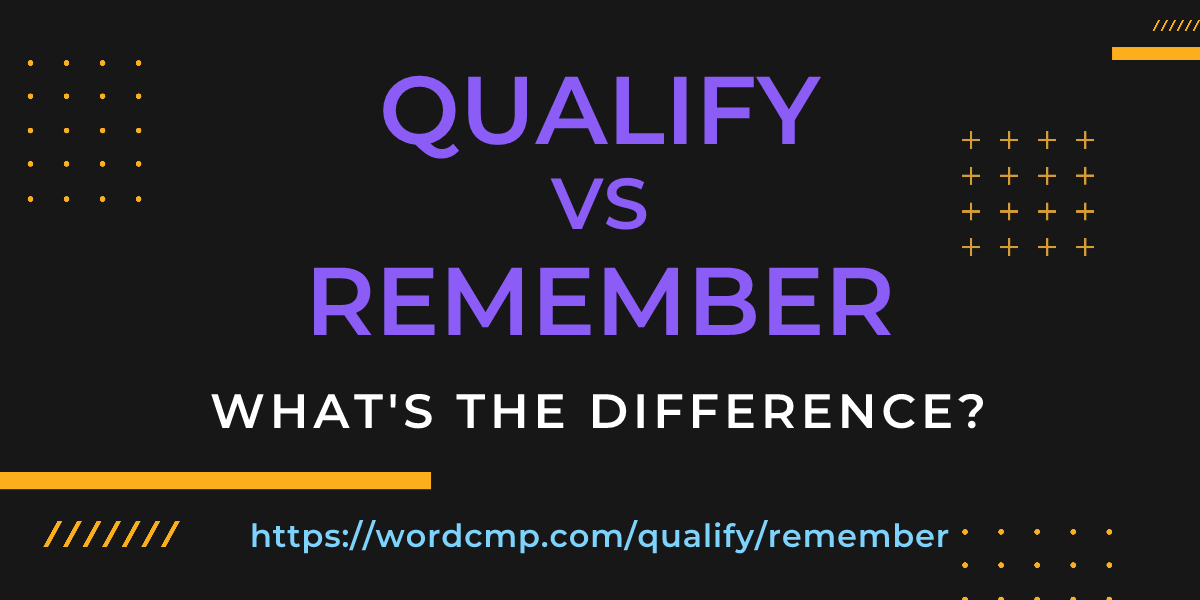 Difference between qualify and remember