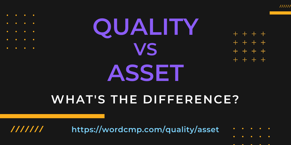 Difference between quality and asset