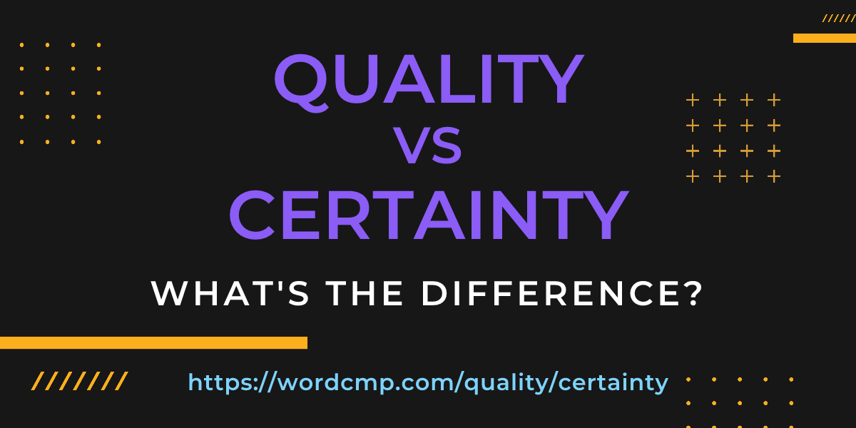 Difference between quality and certainty