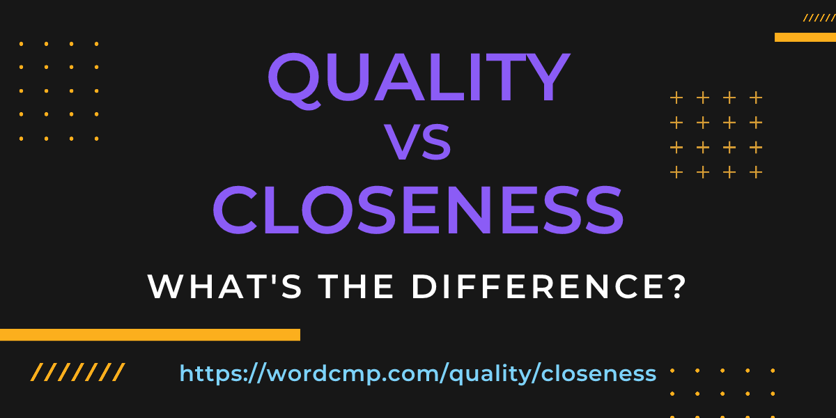 Difference between quality and closeness