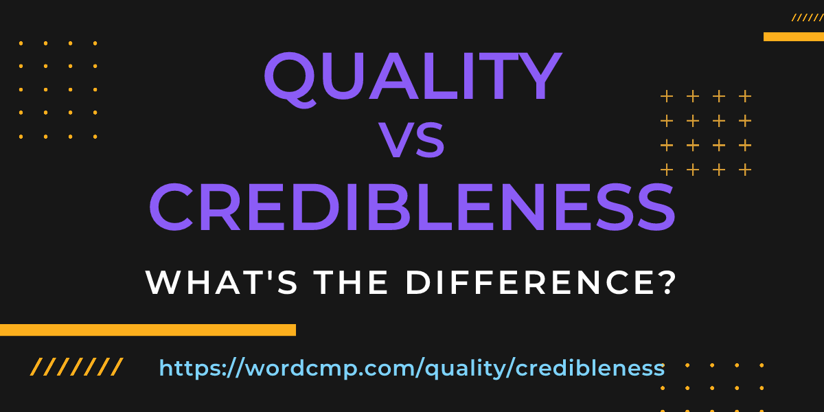 Difference between quality and credibleness